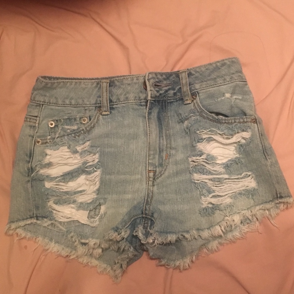 Distressed Denim Jean Shorts